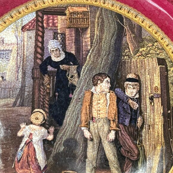 The Bully by W. Mulready Signed handle Plate Unique Rare Vtg center piece - Picture 10 of 11